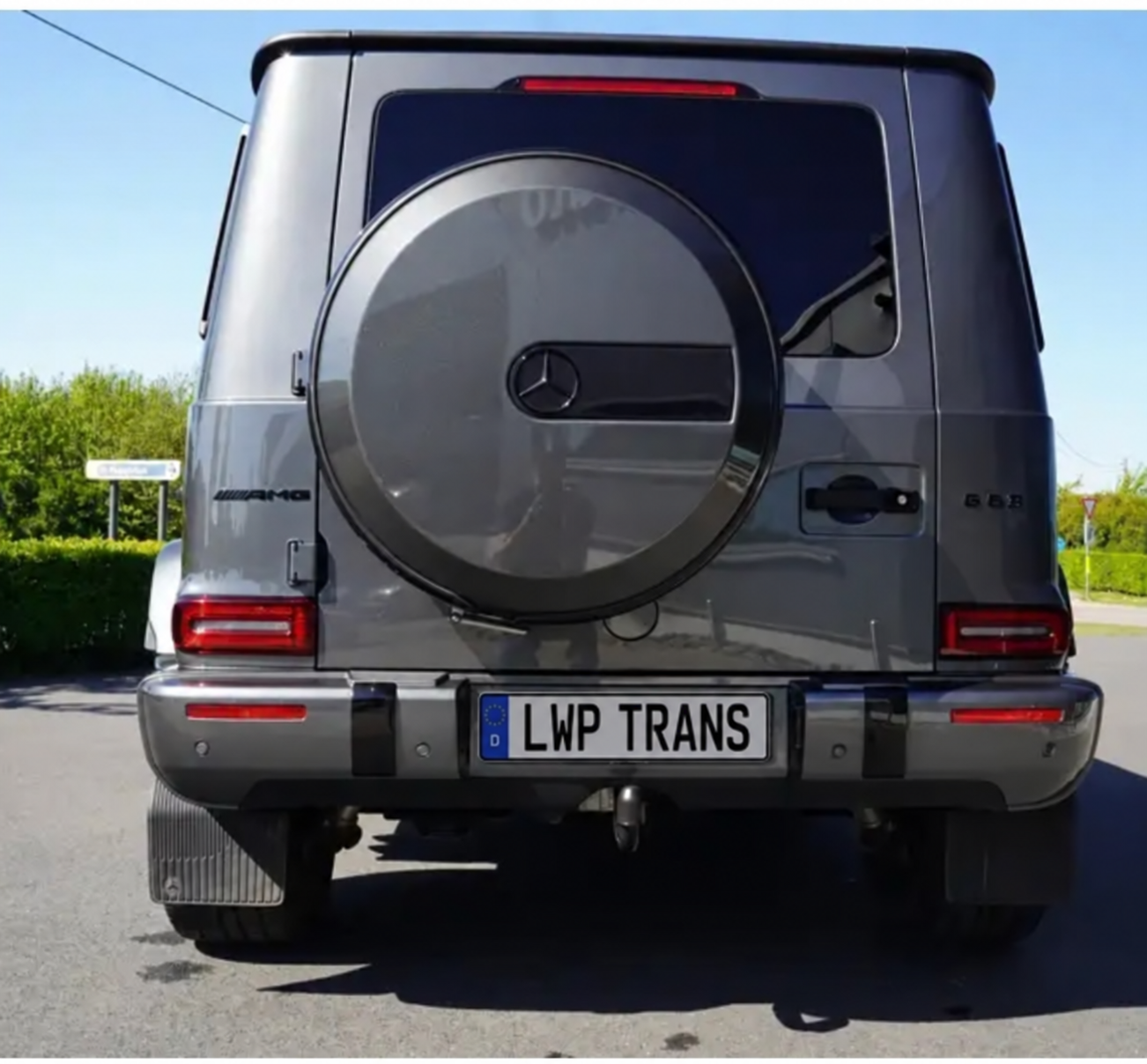 Grey Mercedes-Benz G-Class from the rear